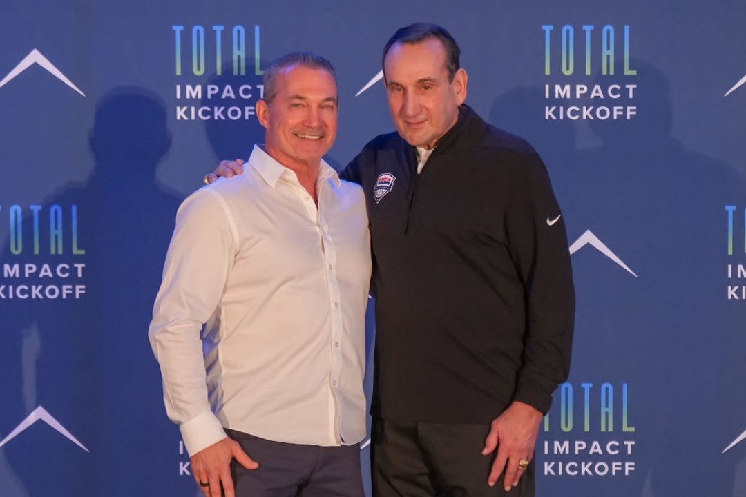 John Scallan and Coach Mike Krzyzewski.